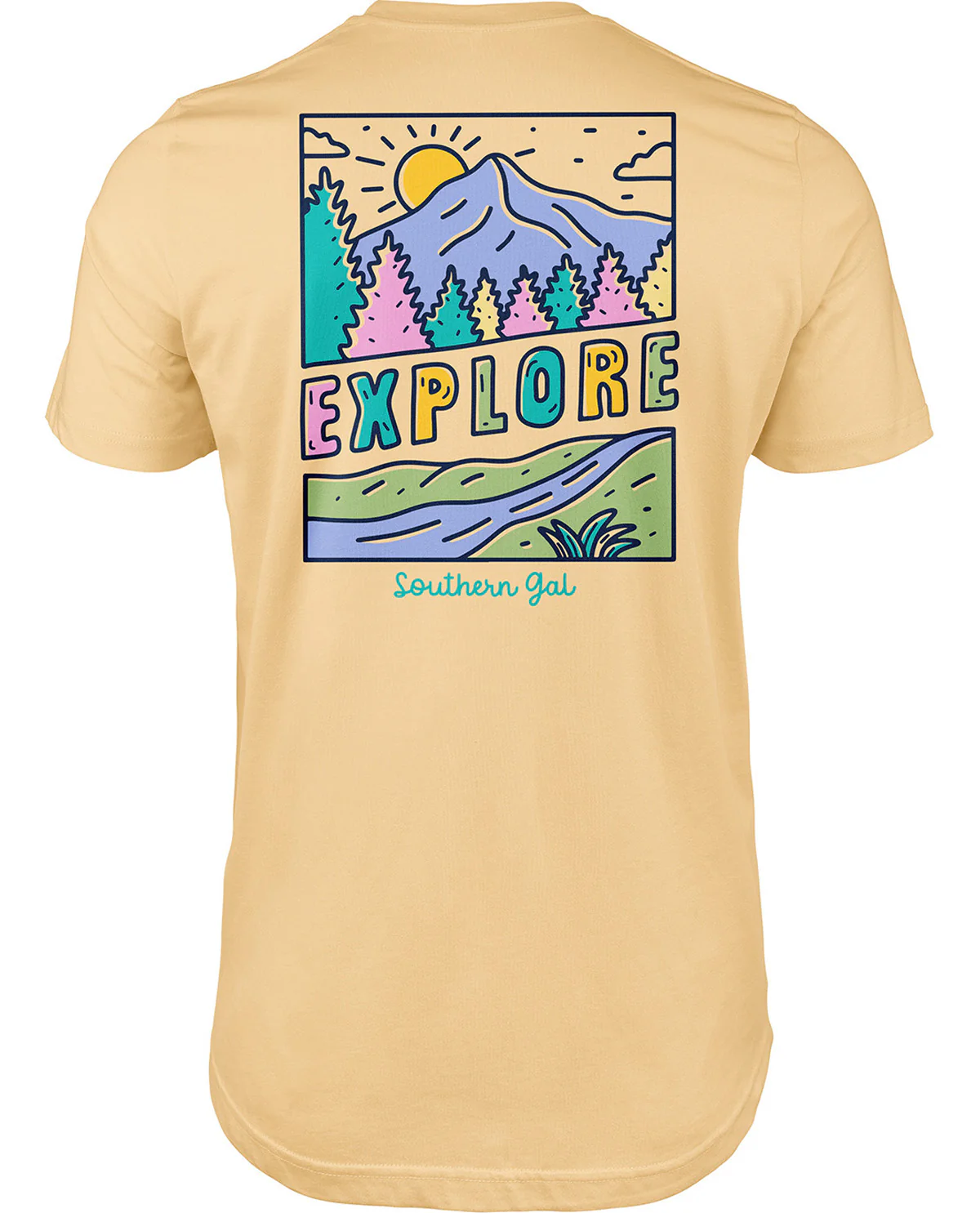 Southern Gal Explorer Short Sleeve Screen Tee Yellow