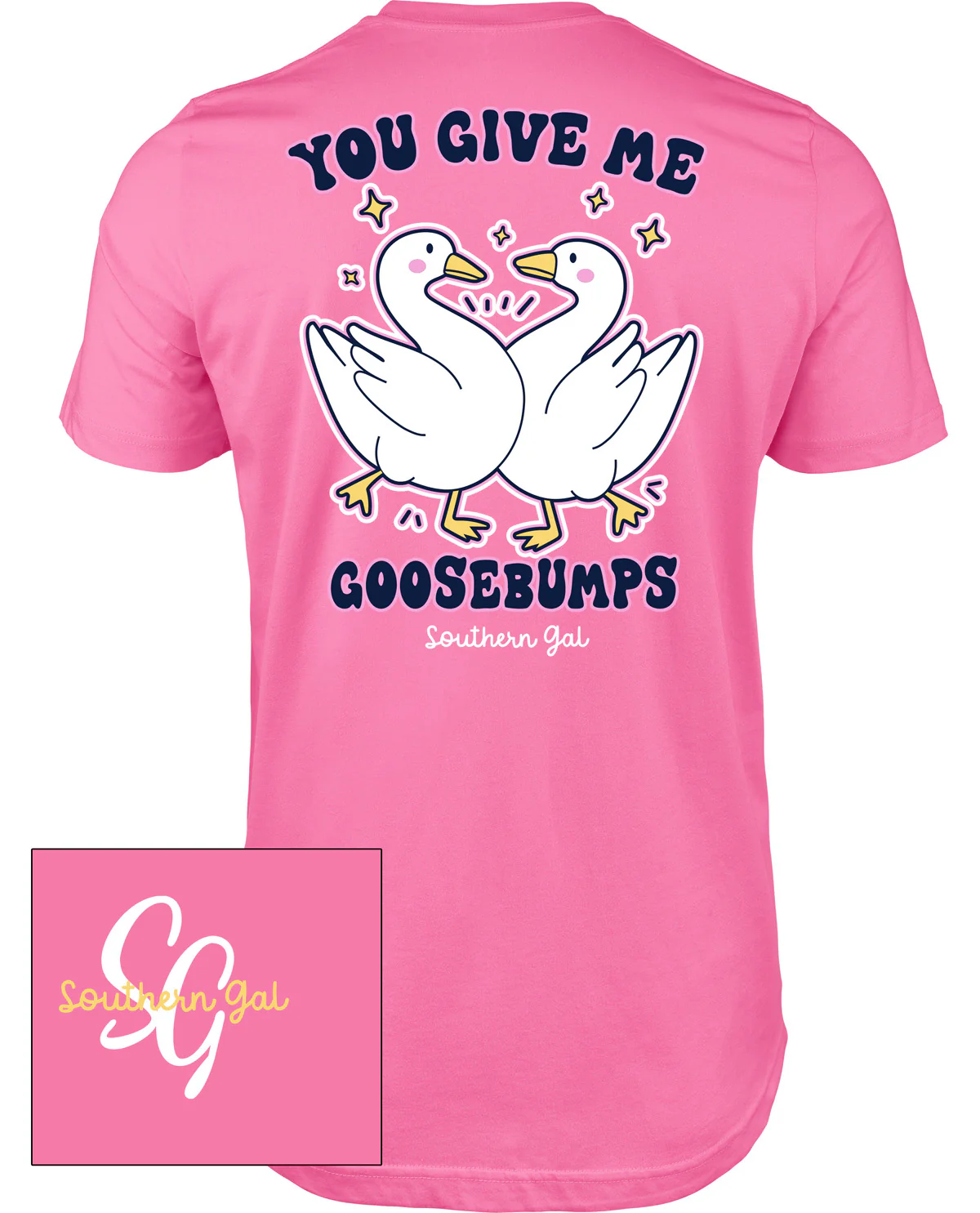 Southern Gal Goosebumps Short Sleeve Screen Tee Azalea