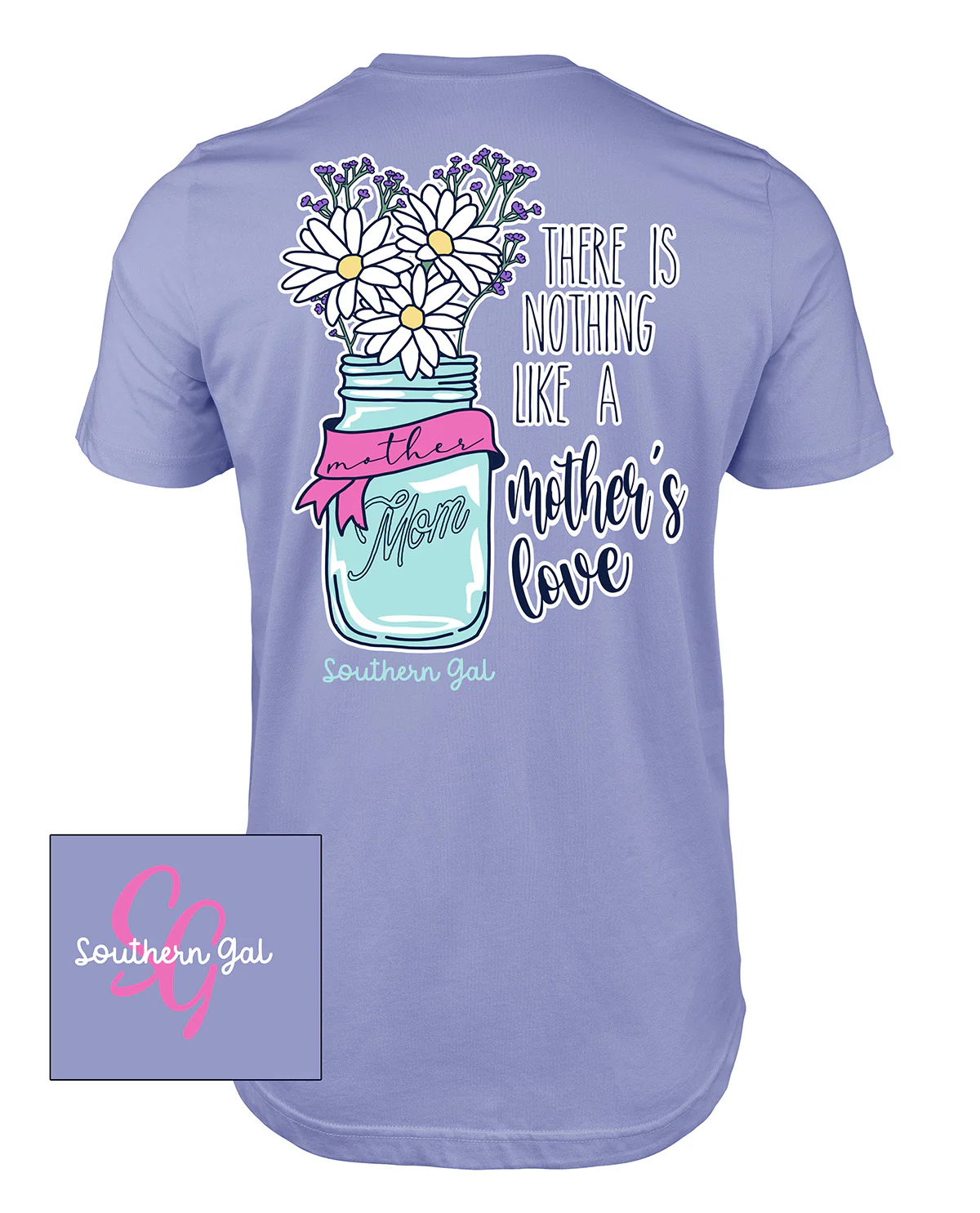 Southern Gal Loved Mama Short Sleeved Screen Tee Violet