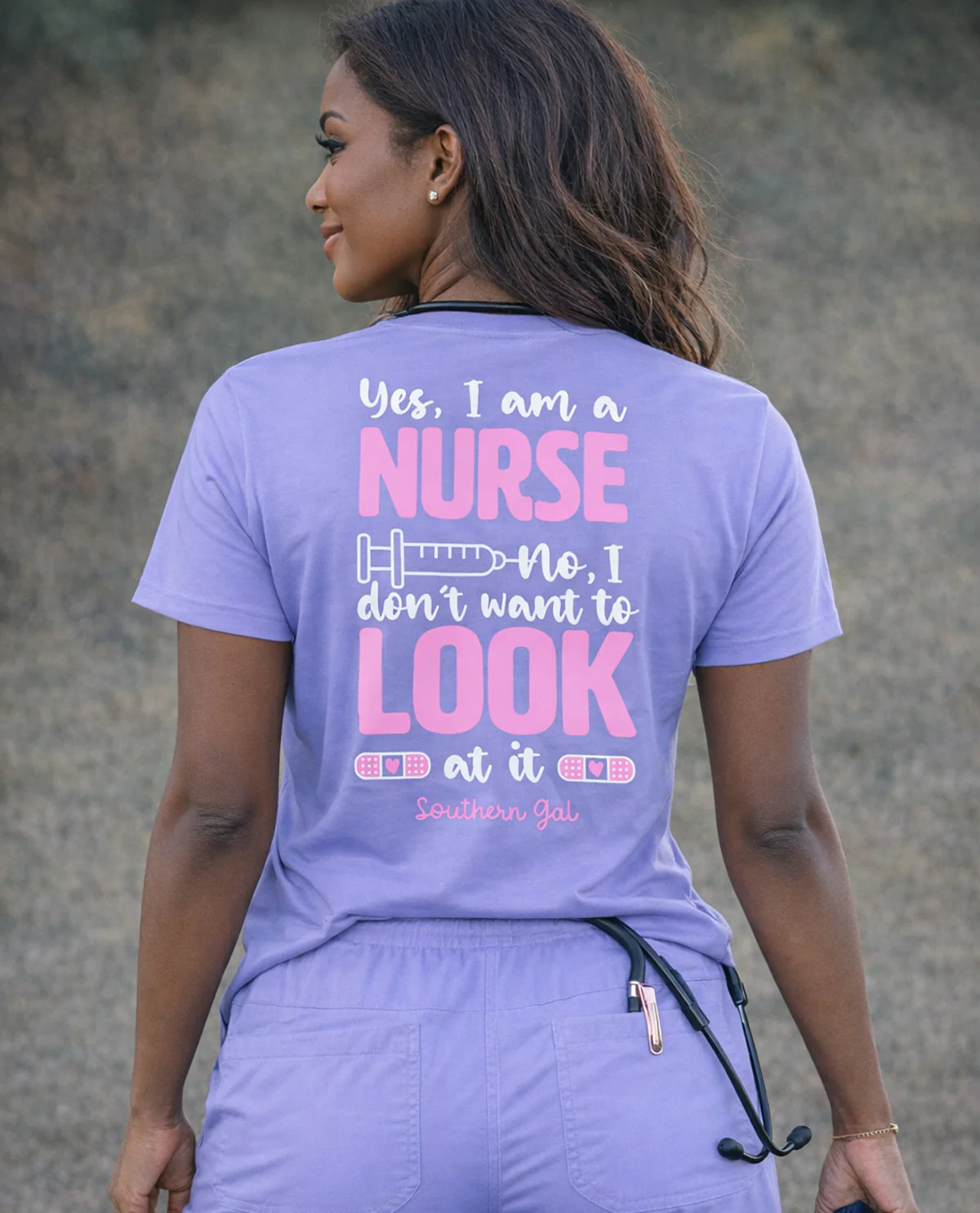 Southern Gal No Look Short Sleeve Screen Tee Violet