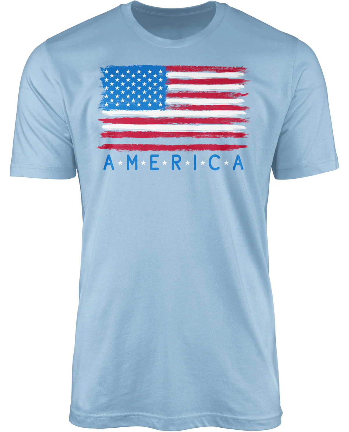 Sketch Flag Short Sleeve Screen Tee Lt Blue