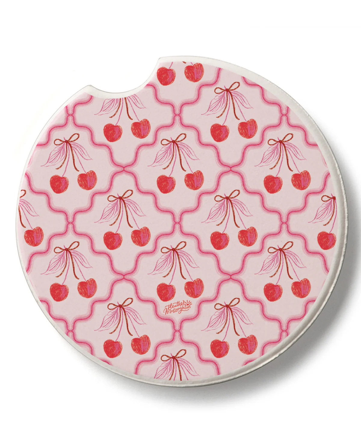 Sketched Cherries Car Coaster