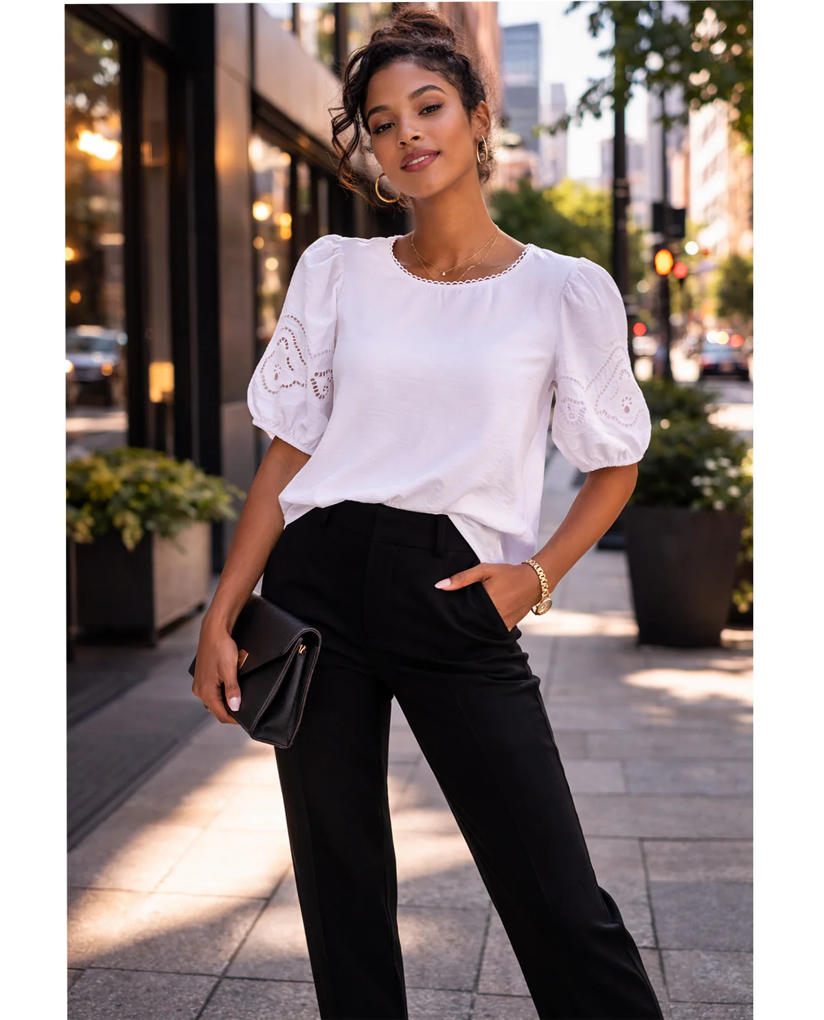 Sabrina Lauren Puff Sleeve Airflow Top