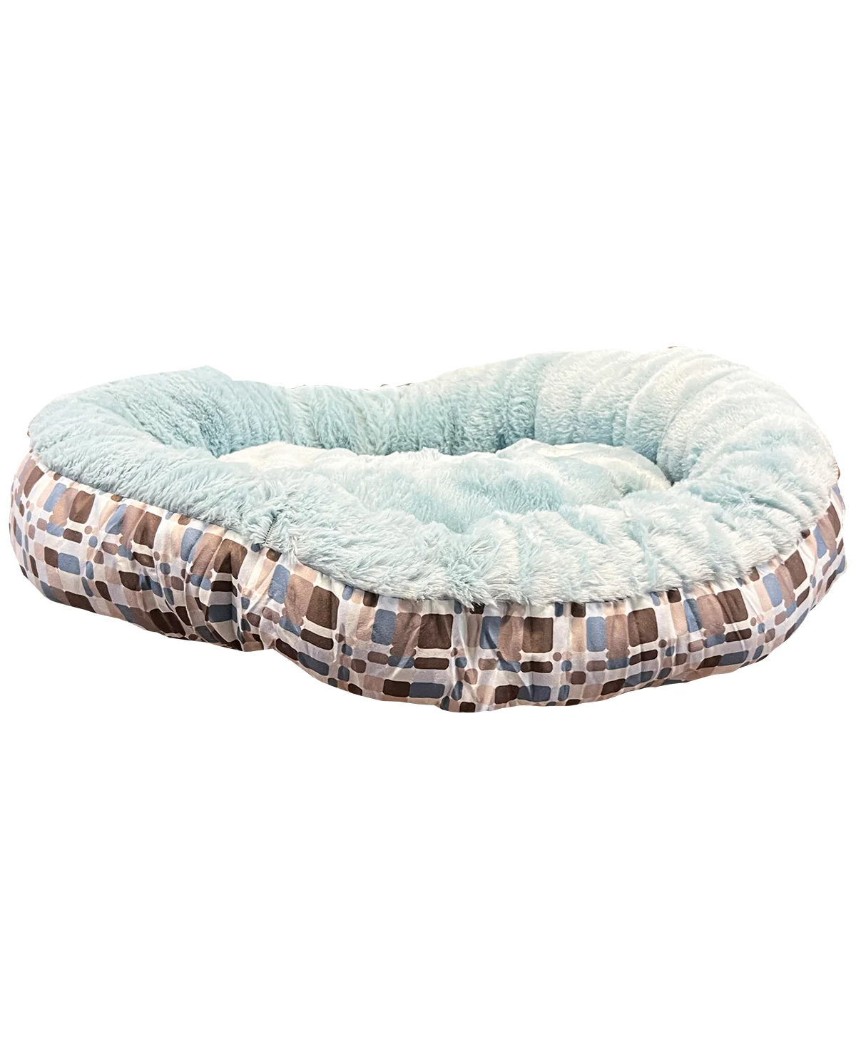 Squares Blue Pet Bed