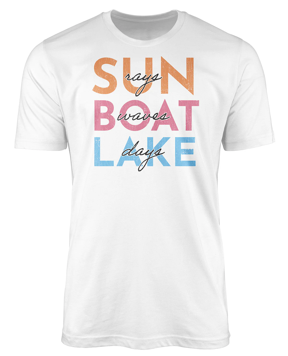 Sun Boat Lake Short Sleeve Screen Tee White