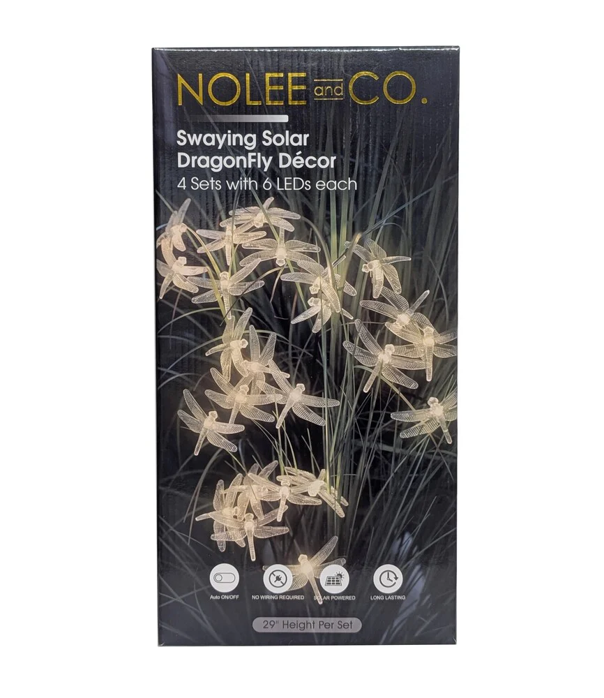 Swaying Solar Dragonfly Decor - LED Lighting