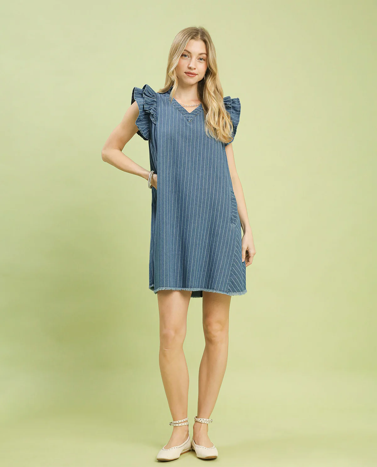 Umgeee Solid Denim Dress