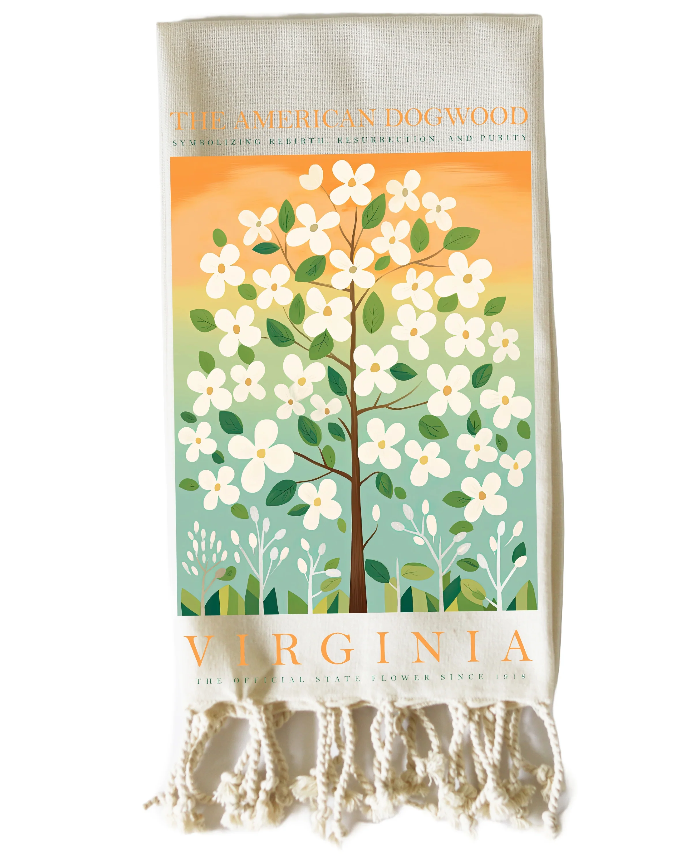 Virginia State Flower Fringe Towel