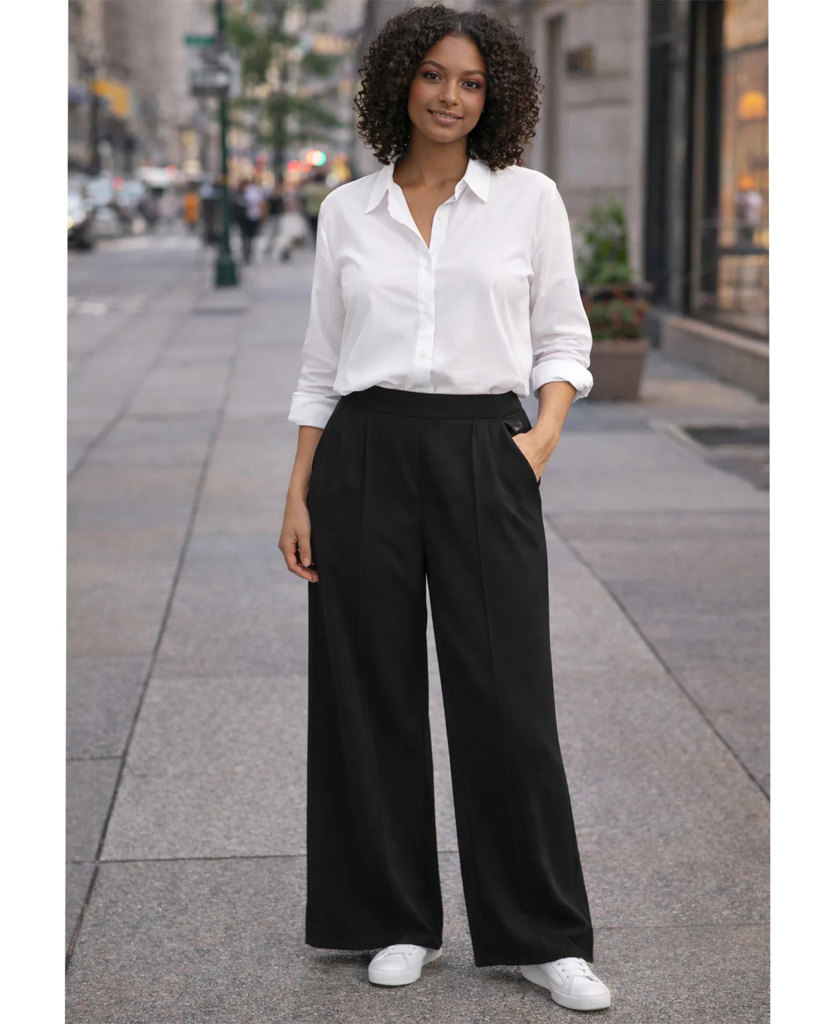 Vogo Scuba Wide Leg Pant Black