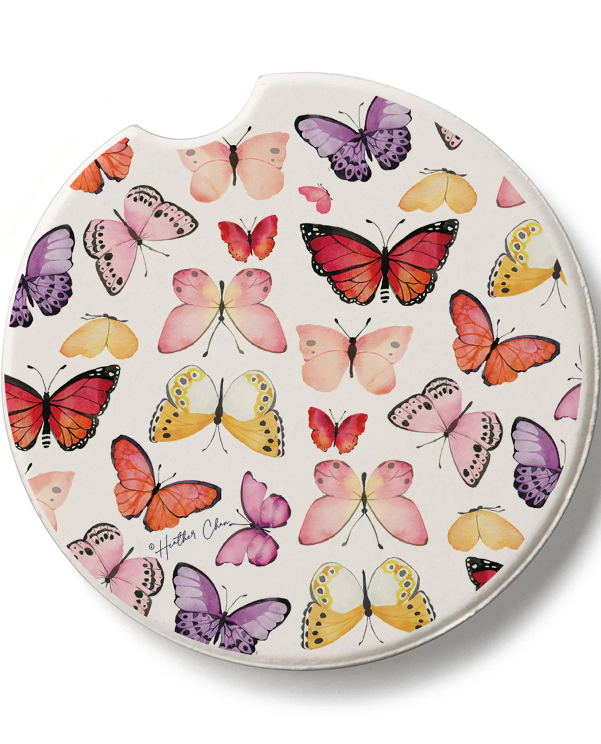 Watercolor Butterflies Car Coaster