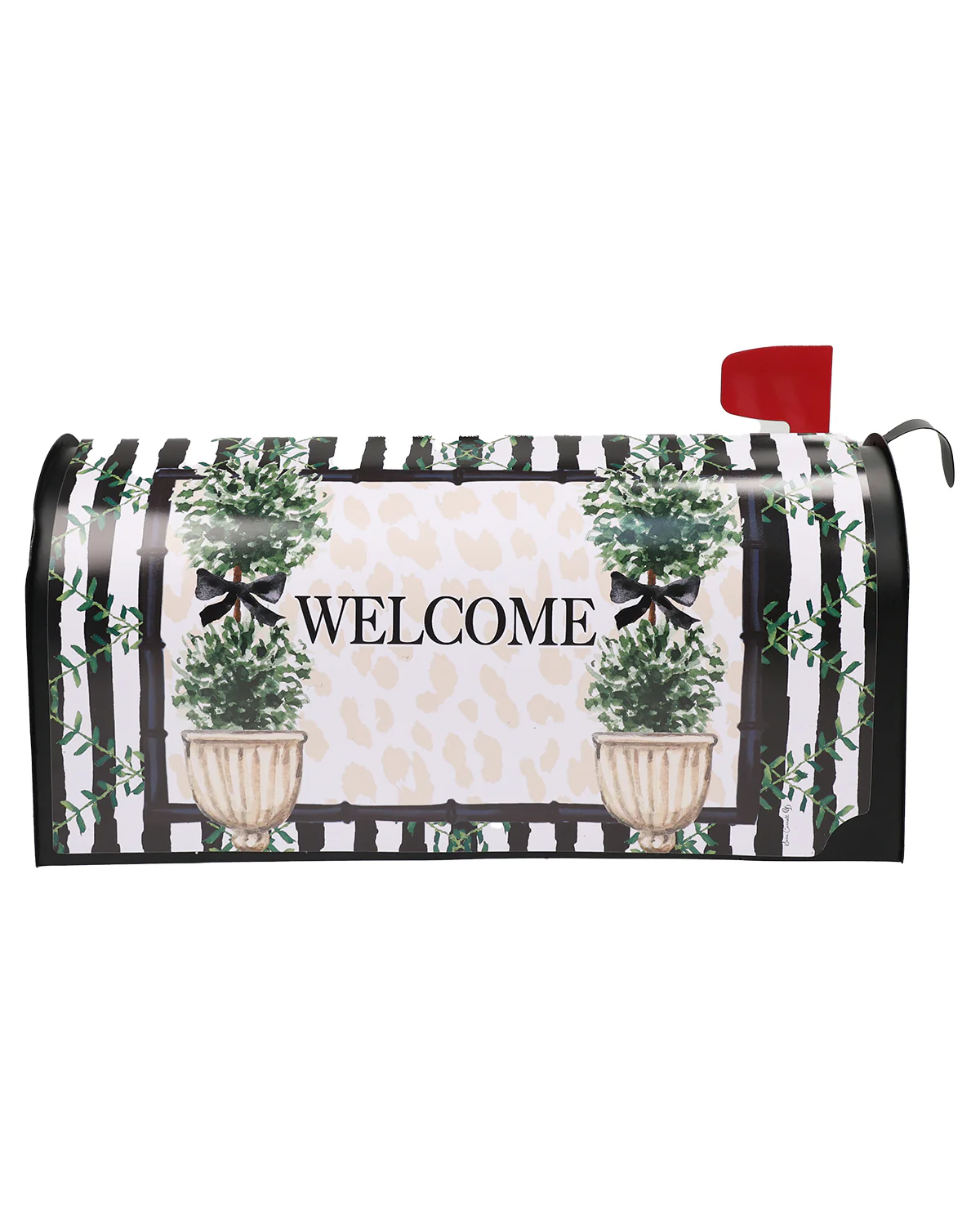 Welcome Double Topiary Mailbox Cover