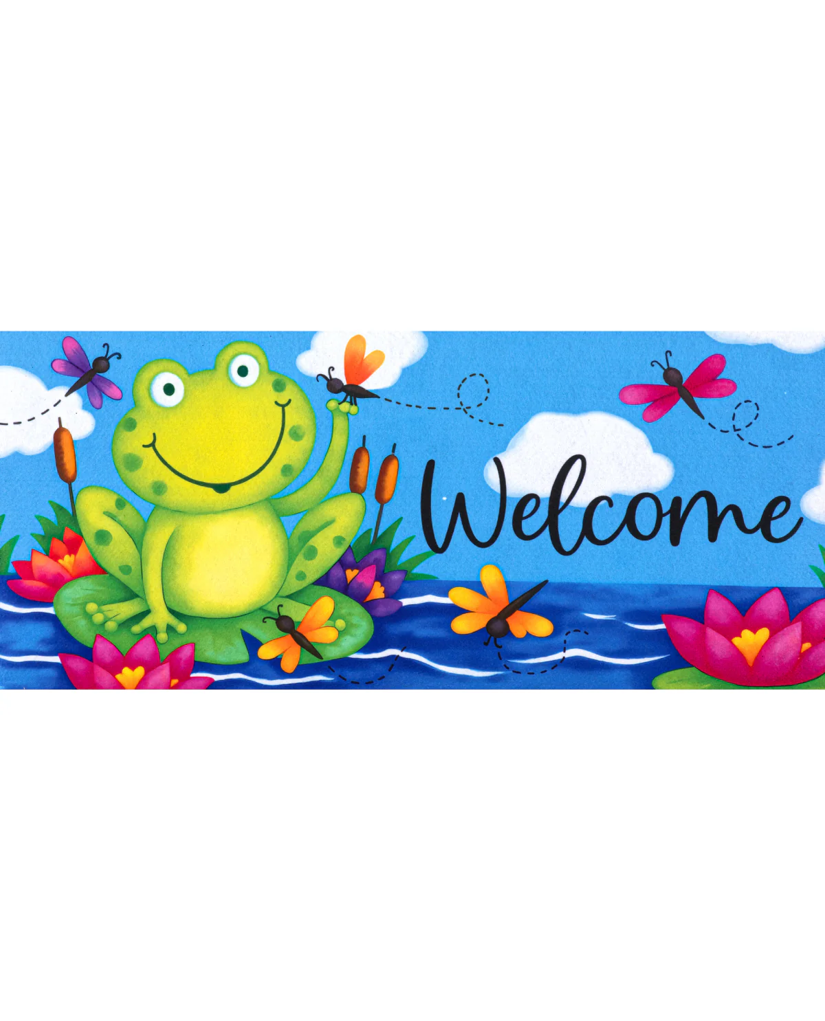 "Welcome" Frog Sassafras Switch Mat