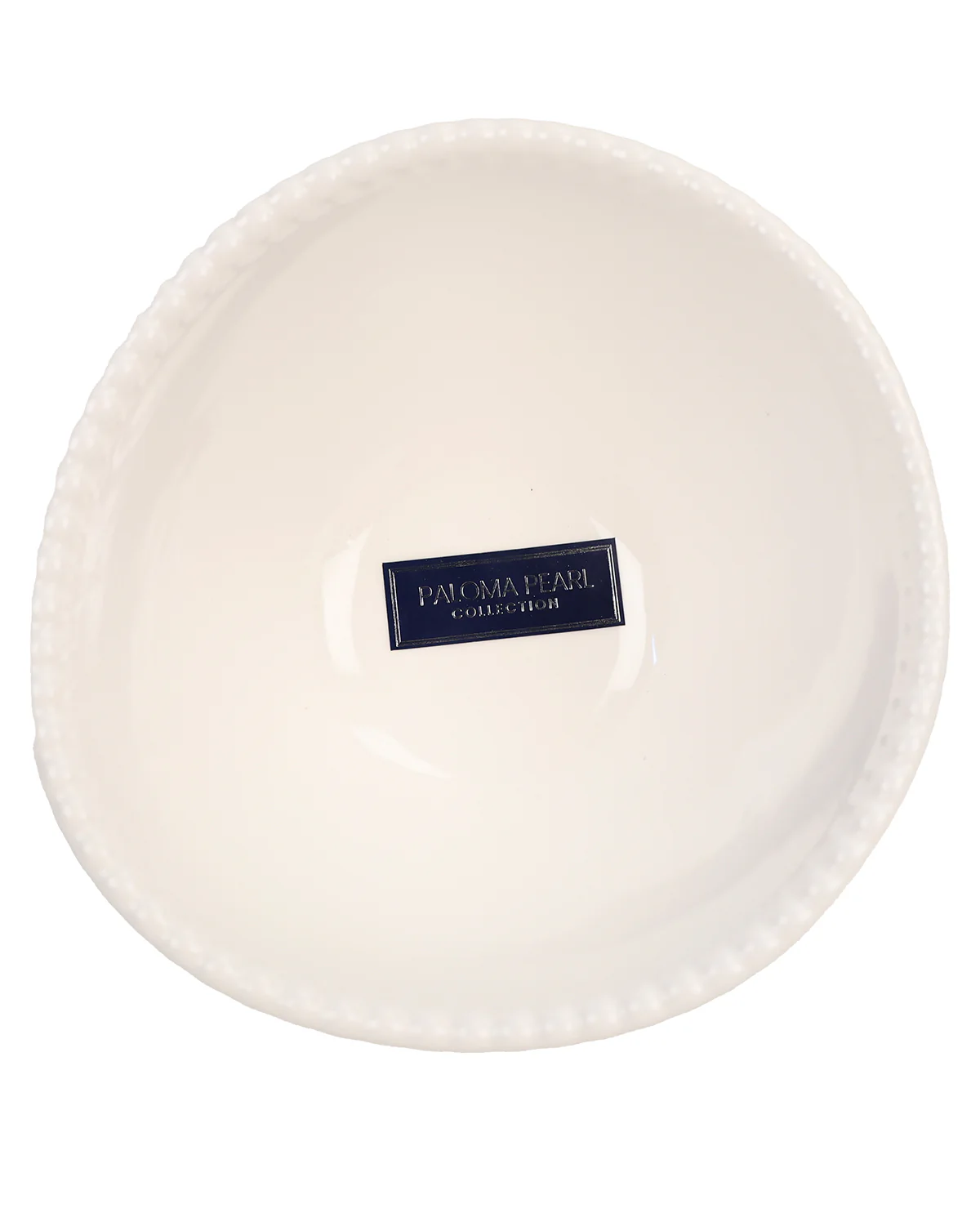 White Beaded Cereal Bowl