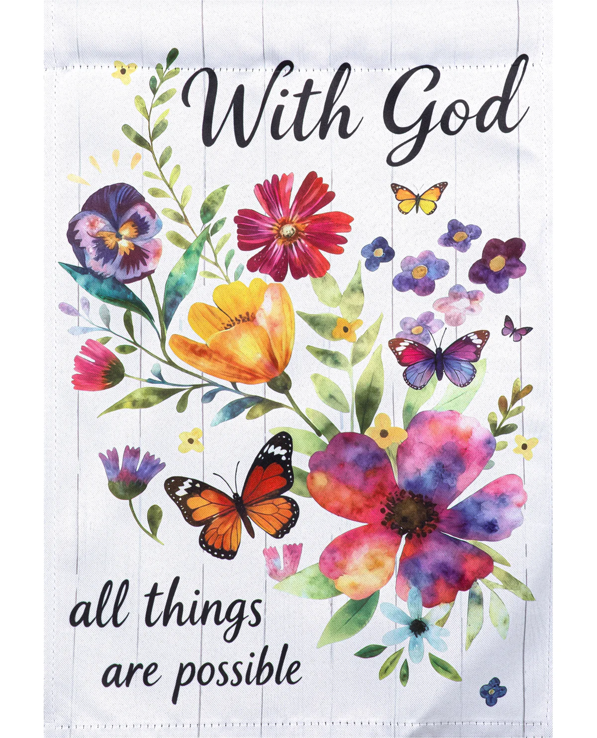 With God All Things Are Possible Suede Garden Flag