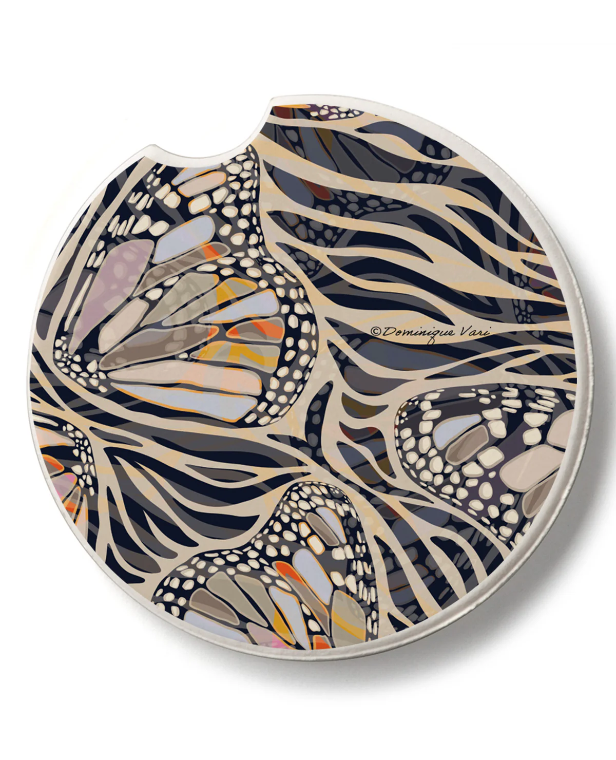 Zebra Butterflies Car Coaster